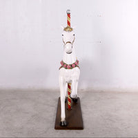 White Majestic Carousel Horse Life Size Statue - LM Treasures 