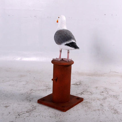 Seagull On Post Life Size Statue - LM Treasures 