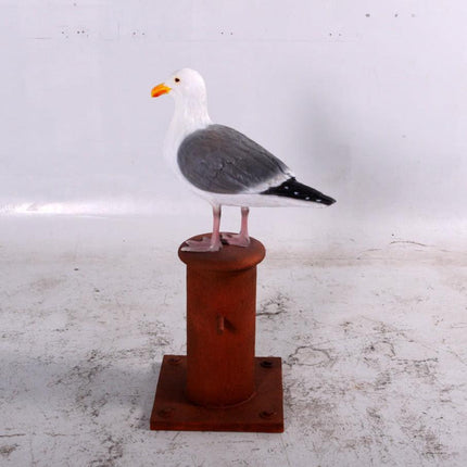 Seagull On Post Life Size Statue - LM Treasures 
