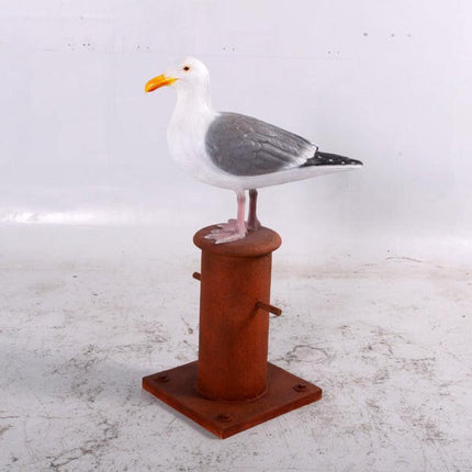 Seagull On Post Life Size Statue - LM Treasures 