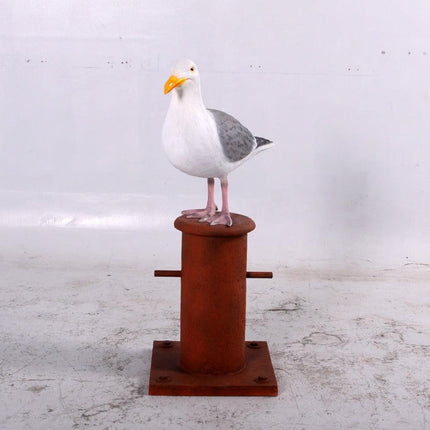 Seagull On Post Life Size Statue - LM Treasures 