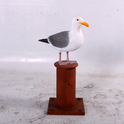 Seagull On Post Life Size Statue - LM Treasures 