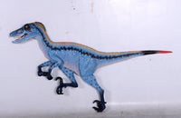 Blue Deinonychus Dinosaur Wall Decor Life Size Statue - LM Treasures 