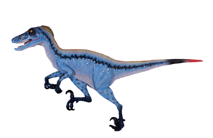 Blue Deinonychus Dinosaur Wall Decor Life Size Statue - LM Treasures 