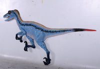 Blue Deinonychus Dinosaur Wall Decor Life Size Statue - LM Treasures 