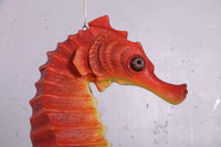 Small Red Seahorse Statue - LM Treasures 