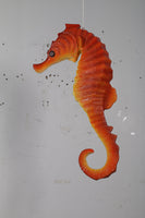 Medium Orange Seahorse Statue - LM Treasures 