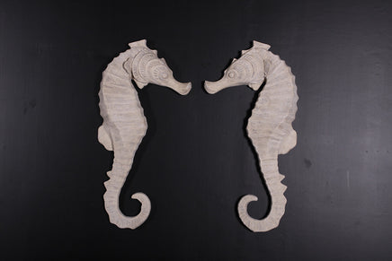 Large Stone Seahorse Set Over Sized Statue - LM Treasures 