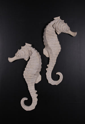 Large Stone Seahorse Set Over Sized Statue - LM Treasures 