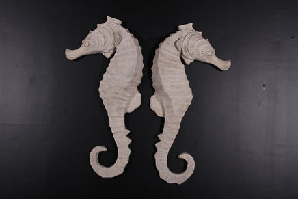 Large Stone Seahorse Set Over Sized Statue - LM Treasures 
