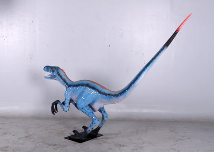 Blue Deinonychus Dinosaur Life Size Statue - LM Treasures 