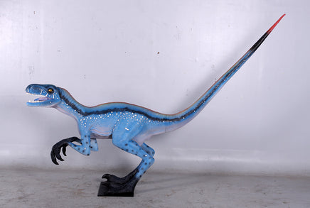 Blue Deinonychus Dinosaur Life Size Statue - LM Treasures 