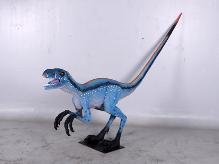 Blue Deinonychus Dinosaur Life Size Statue - LM Treasures 