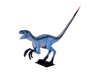 Blue Deinonychus Dinosaur Life Size Statue - LM Treasures 