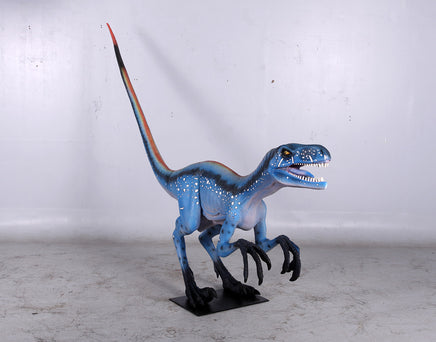 Blue Deinonychus Dinosaur Life Size Statue - LM Treasures 