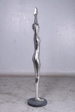 Silver Modern Yoga Female Life Size Vrikshasana Statue - LM Treasures 