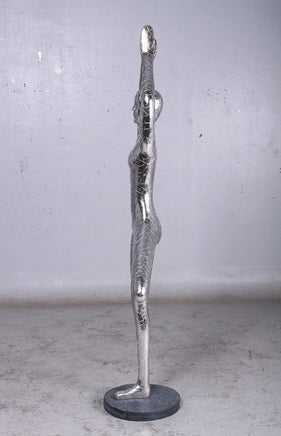 Silver Modern Yoga Female Life Size Vrikshasana Statue - LM Treasures 