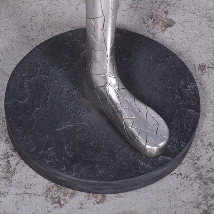 Silver Modern Yoga Male Life Size Vrikshasana Statue - LM Treasures 