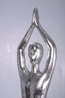 Silver Modern Yoga Male Life Size Vrikshasana Statue - LM Treasures 