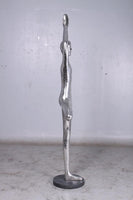 Silver Modern Yoga Male Life Size Vrikshasana Statue - LM Treasures 