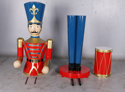 Red Toy Soldier Drummer Over Sized Christmas Statue - LM Treasures 