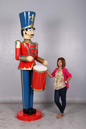 Red Toy Soldier Drummer Over Sized Christmas Statue - LM Treasures 