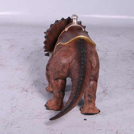 Baby Triceratops Dinosaur With Saddle Statue - LM Treasures 