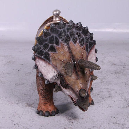 Baby Triceratops Dinosaur With Saddle Statue - LM Treasures 