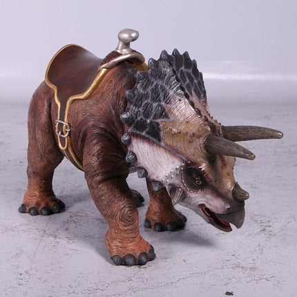 Baby Triceratops Dinosaur With Saddle Statue - LM Treasures 