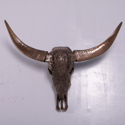 Bronze Bull Skull Life Size Statue - LM Treasures 