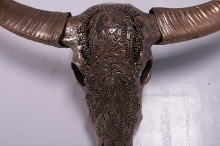 Bronze Bull Skull Life Size Statue - LM Treasures 