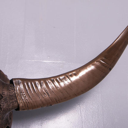 Bronze Bull Skull Life Size Statue - LM Treasures 