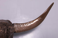 Bronze Bull Skull Life Size Statue - LM Treasures 