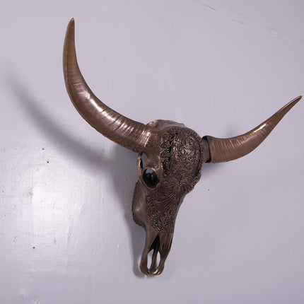 Bronze Bull Skull Life Size Statue - LM Treasures 