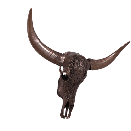 Bronze Bull Skull Life Size Statue - LM Treasures 