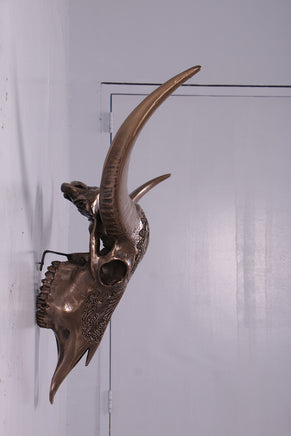 Bronze Bull Skull Life Size Statue - LM Treasures 
