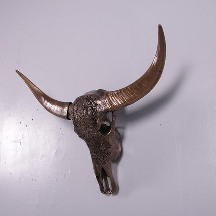 Bronze Bull Skull Life Size Statue - LM Treasures 
