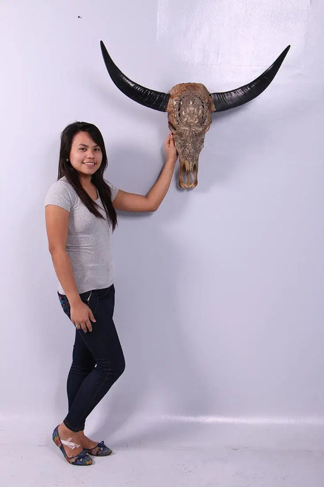 Bull Skull Life Size Statue LM Treasures - H