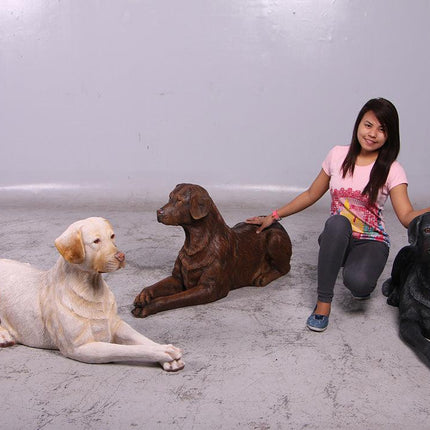 Tan Laying Labrador Life Size Statue - LM Treasures 
