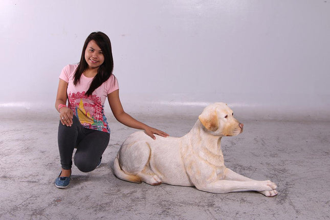 Tan Laying Labrador Life Size Statue - LM Treasures 