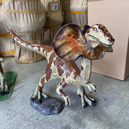 Baby Dilophosaurus Dinosaur Life Size Statue - LM Treasures 