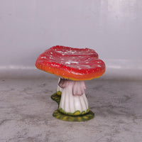 Large Red Double Mushroom Stool Over Sized Statue - LM Treasures 