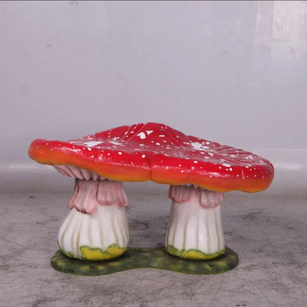 Red Double Mushroom Stool Over Sized Statue LM Treasures - H