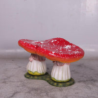 Red Double Mushroom Stool Over Sized Statue - LM Treasures 