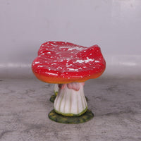 Red Double Mushroom Stool Over Sized Statue - LM Treasures 