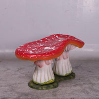 Red Double Mushroom Stool Over Sized Statue - LM Treasures 