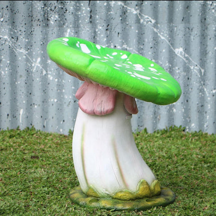 Green Single Mushroom Stool Over Sized Statue - LM Treasures 