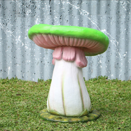 Green Single Mushroom Stool Over Sized Statue - LM Treasures 