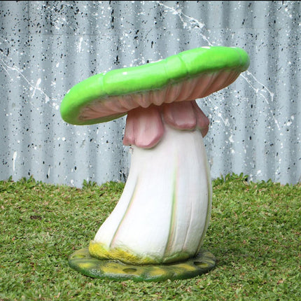 Green Single Mushroom Stool Over Sized Statue - LM Treasures 