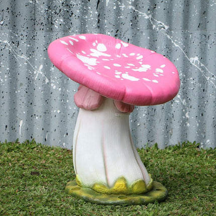 Pink Single Mushroom Stool Over Sized Statue - LM Treasures 